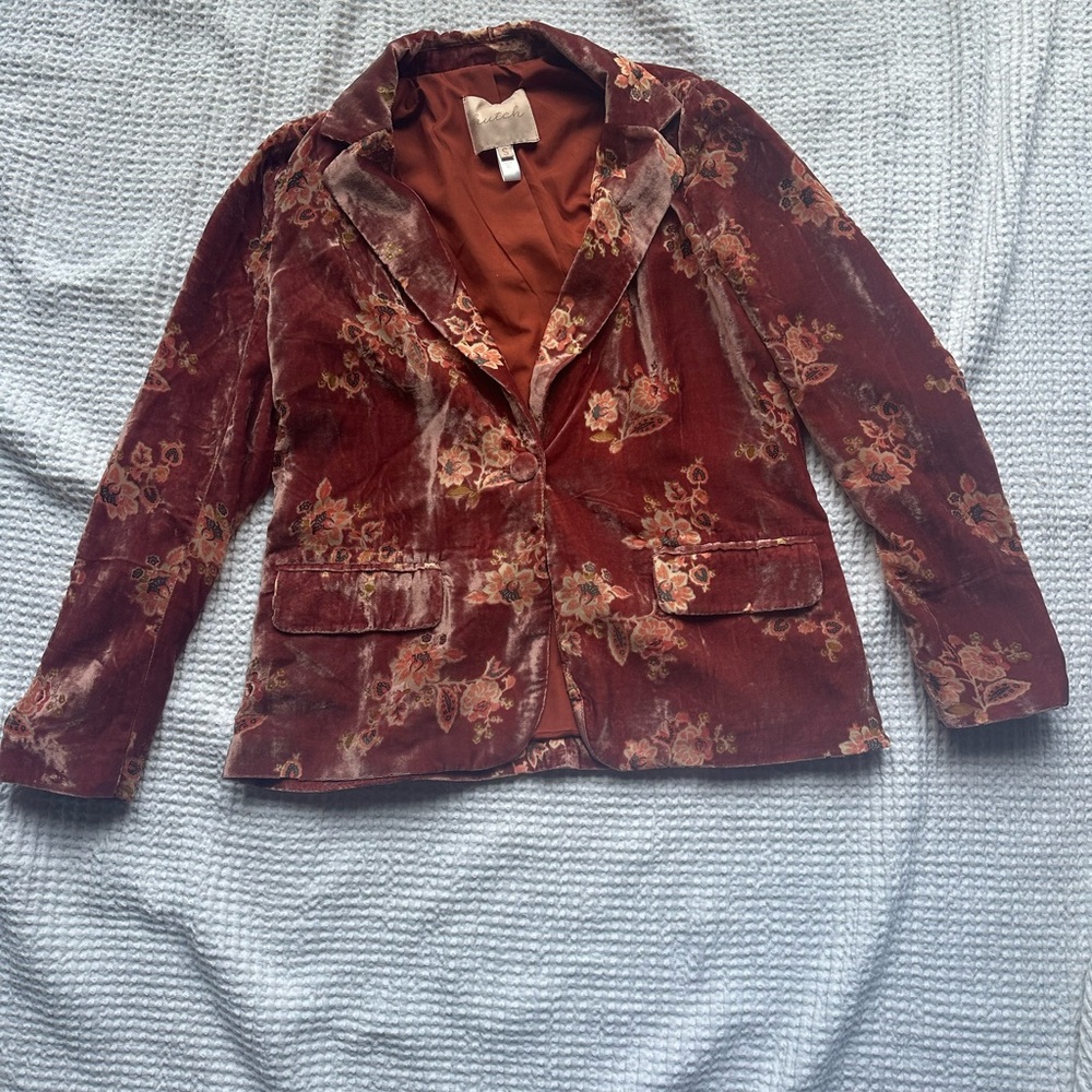 Anthropologie Hutch Floral Velvet Women's blazer Size Small